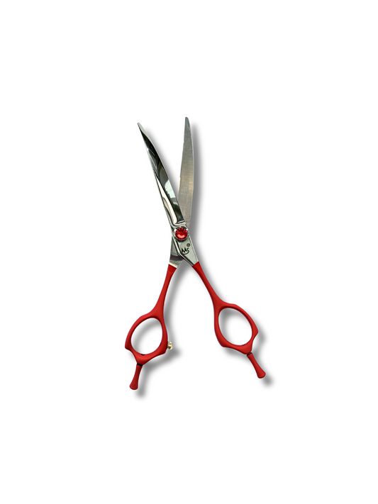 QYL - 65 serrated professional micro-teeth curved scissors 6.5"