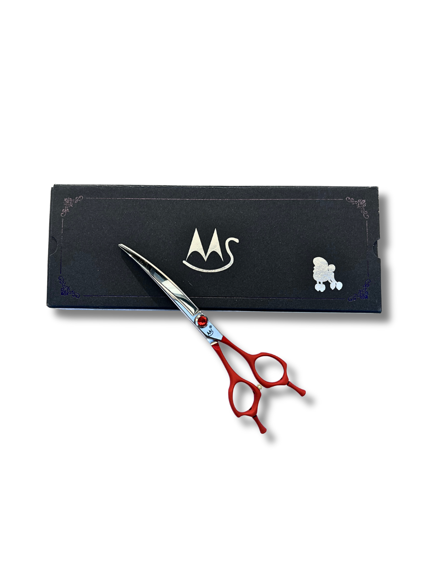 QD-75 serrated professional micro-teeth curved scissors 7.5"